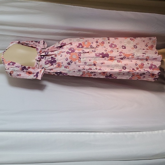 For Love & Lemons Magnolia Maxi Dress In 70’s Pink Floral Print Size XS Fits S - Picture 5 of 13